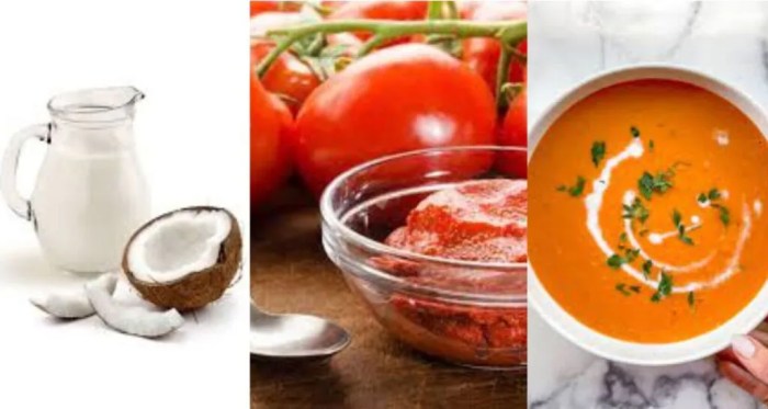 Tomato soup with coconut milk recipe