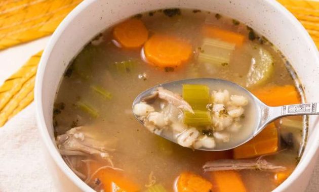 Turkey soup with barley recipe