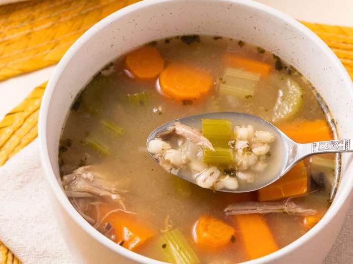 Turkey soup with barley recipe