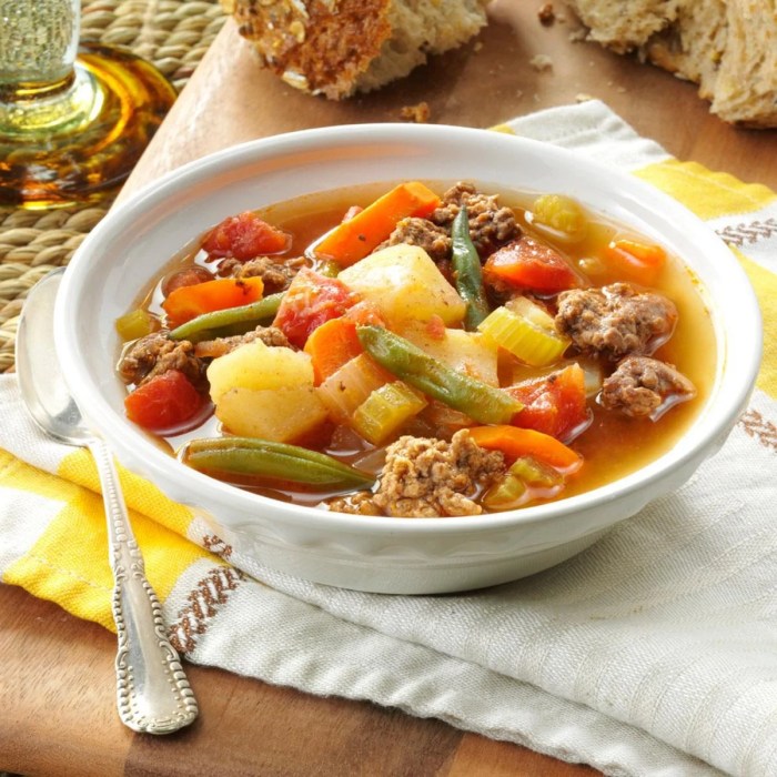 Crockpot hamburger vegetable soup recipe