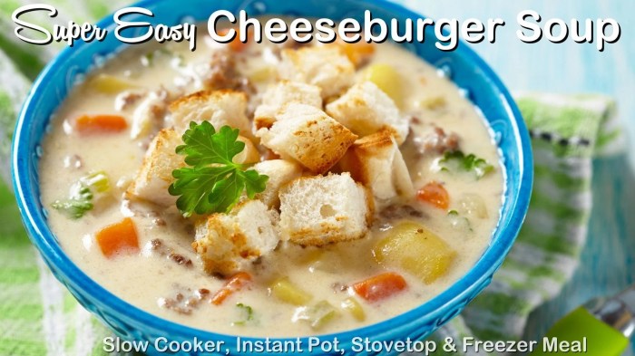 Cheeseburger soup slow cooker recipe