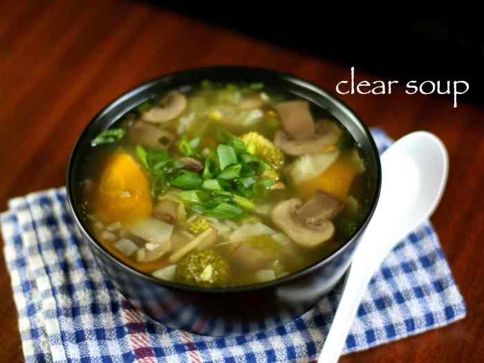 Vegetable clear soup recipe