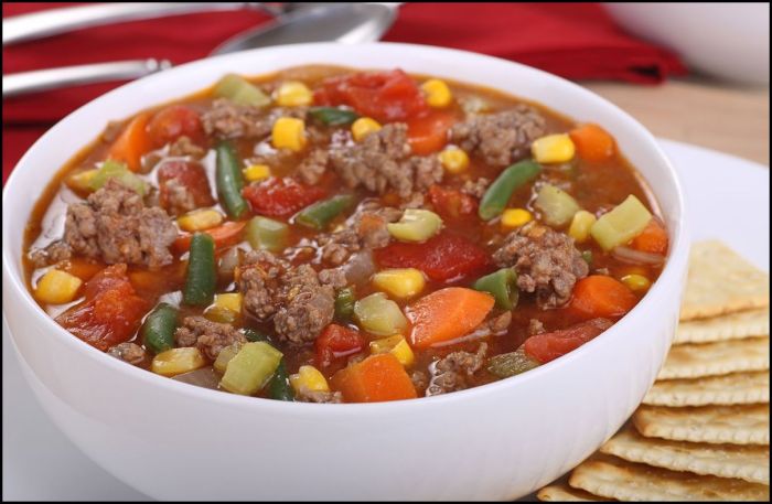 Soup beef vegetable cooker recipe meat recipes soups beans carrots green corn slow hearty peas potatoes dinneratthezoo veggies made zoo